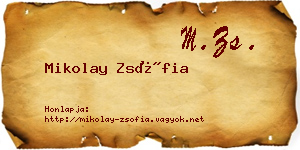 Mikolay Zsófia névjegykártya