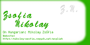 zsofia mikolay business card