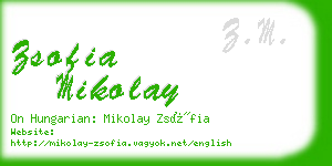 zsofia mikolay business card